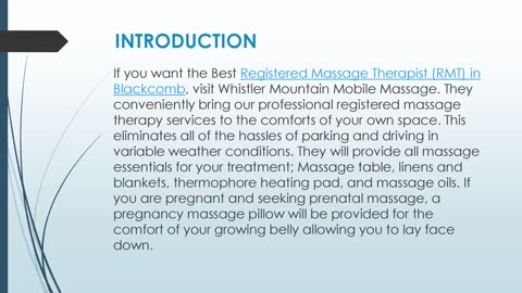 Best Registered Massage Therapist (RMT) in Blackcomb