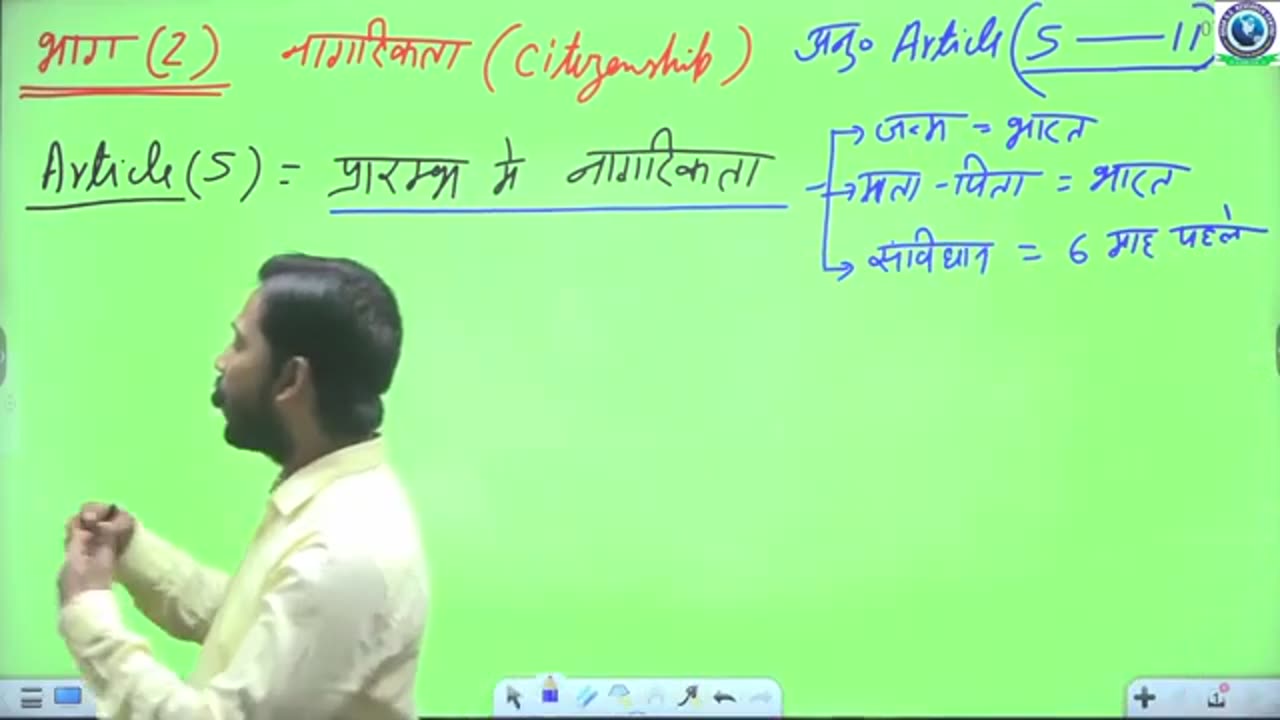 Indian Polity Class-3 | Citizenship (नागरिकता) | by kha sir