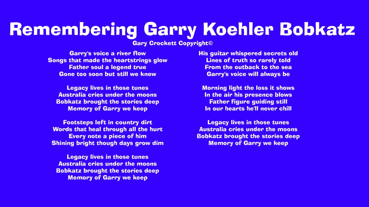 Remembering Gary Koehler Bobkatz