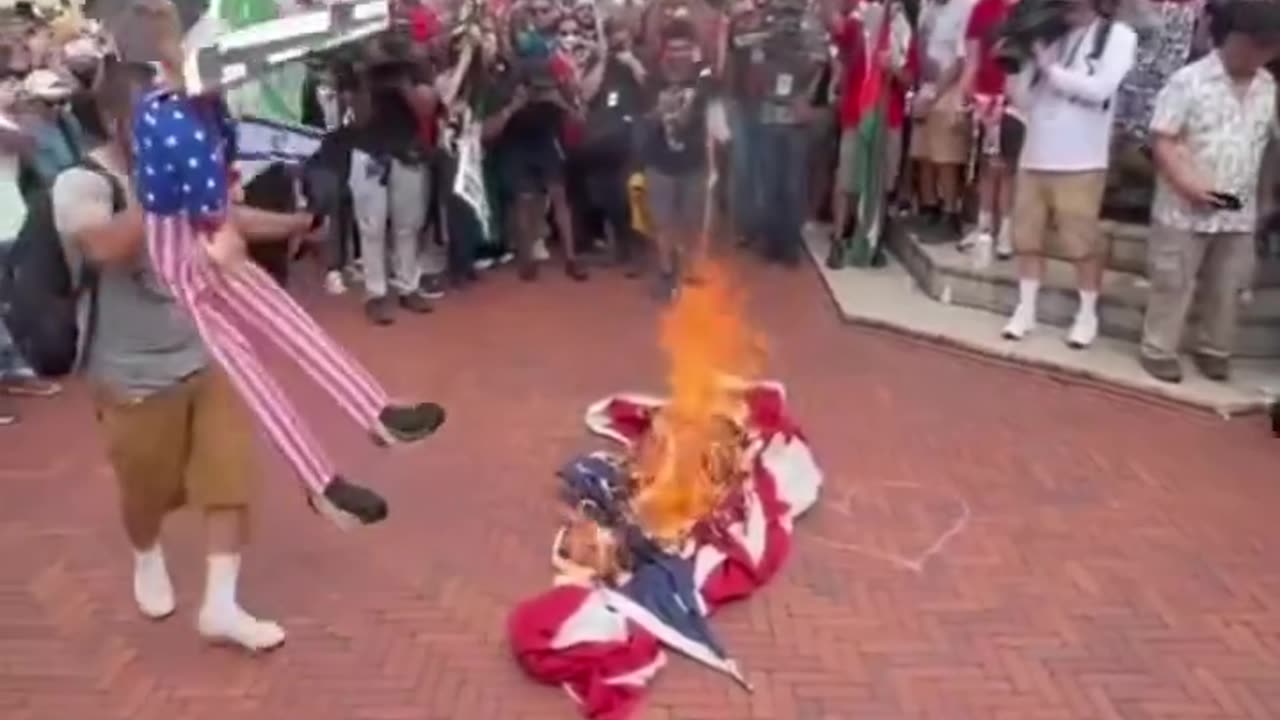 Washington DC… ammainano la bandiera americana e issano quella palestinese ❤️