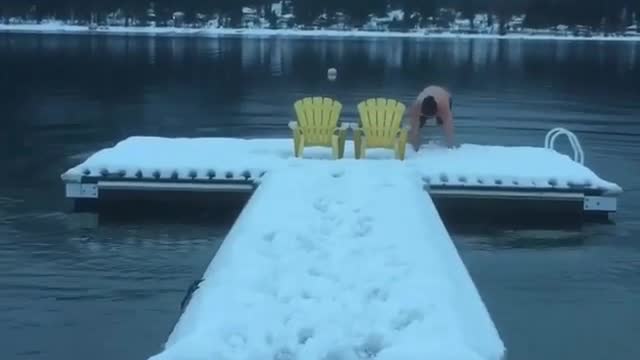 Slippery Dock Leads To A Cold Dunk