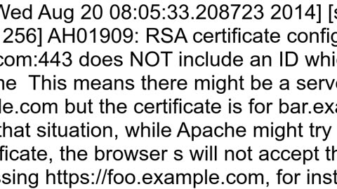 Certificate does NOT include an ID which matches the server name