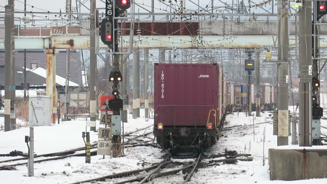 Freight train leaving Hakodate