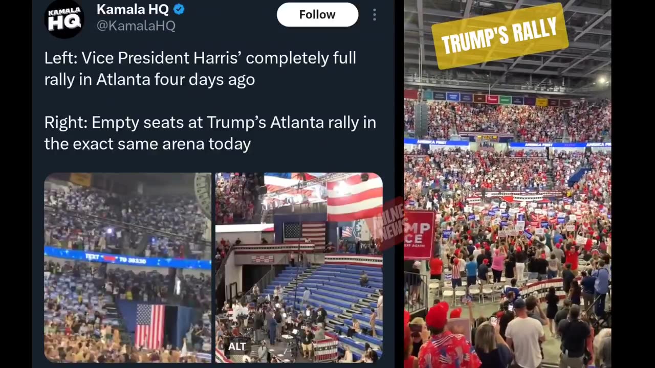 Harris campaign lies about Trump's crowd size.