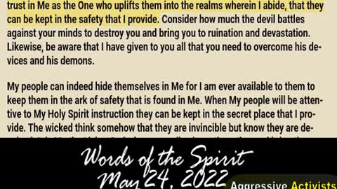 Words of the Spirit. May 24 2022