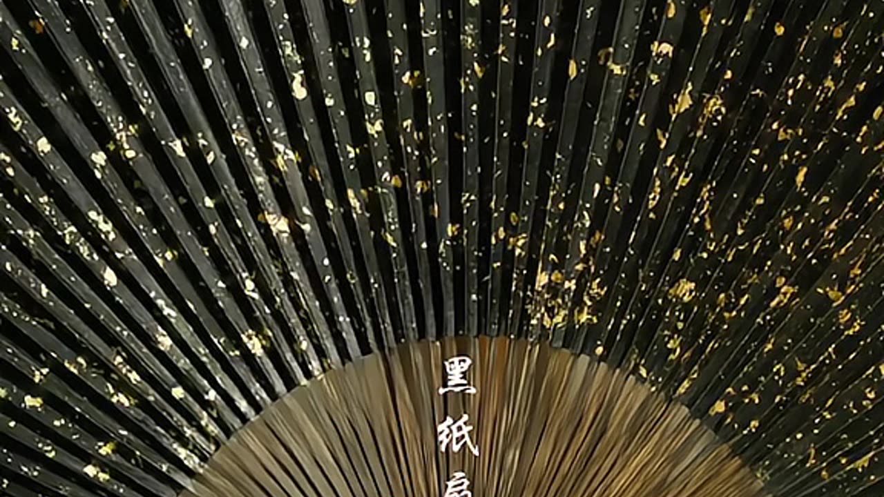 Black paper fan "half umbrella fan" | Chinese Traditional ASMR