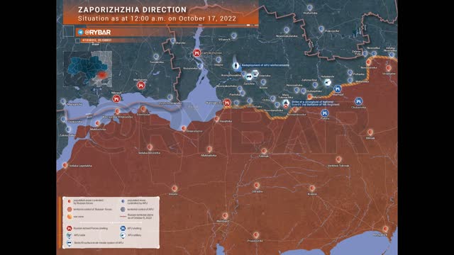 Situation in #Zaporozhye Direction at 12:00 on 17 Oct 2022