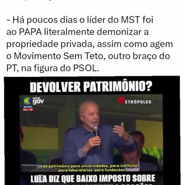 A esquerda nunca escondeu em insistir no fim da propriedade privada, seja no campo, seja na cidade.