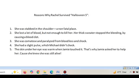 Reasons Why Rachel Survived Halloween 5