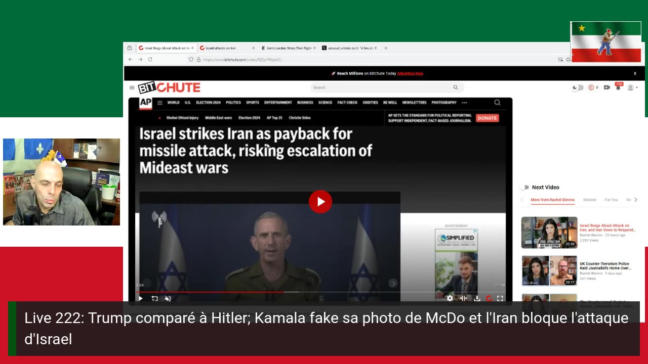 Live 222: Trump comparé à Hitler; Kamala fake sa photo de McDo et l'Iran bloque l'attaque d'Israel