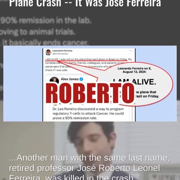 Fact Check: Cancer Researcher 'Dr. Leo Ferreira' NOT Killed In Brazil Plane Crash -- It Was José