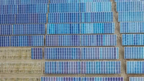 Solar Panels In Rows To Catch The Heat Of The Sun