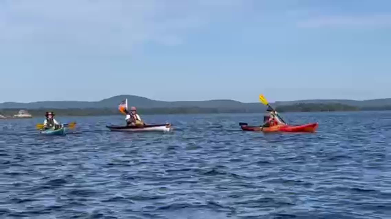 Aaron, Peter, Jackie paddling