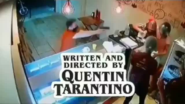 Two bruddahs come for their reparations but is stopped by Patriot