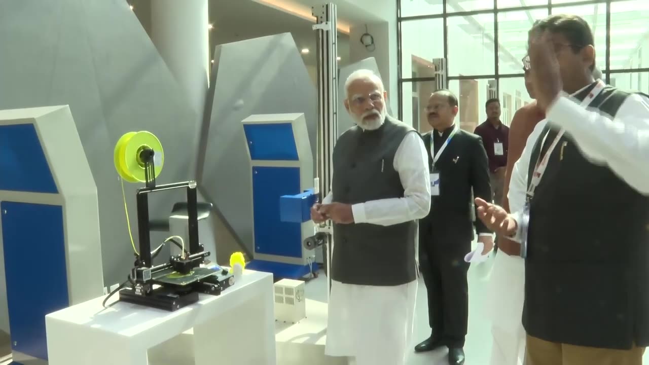 PM Modi inspect the 'Future of Robotics' in India at Science City