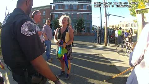 Officer Walking. Came Footage, as We Leave August 15th 2022 Press Conference