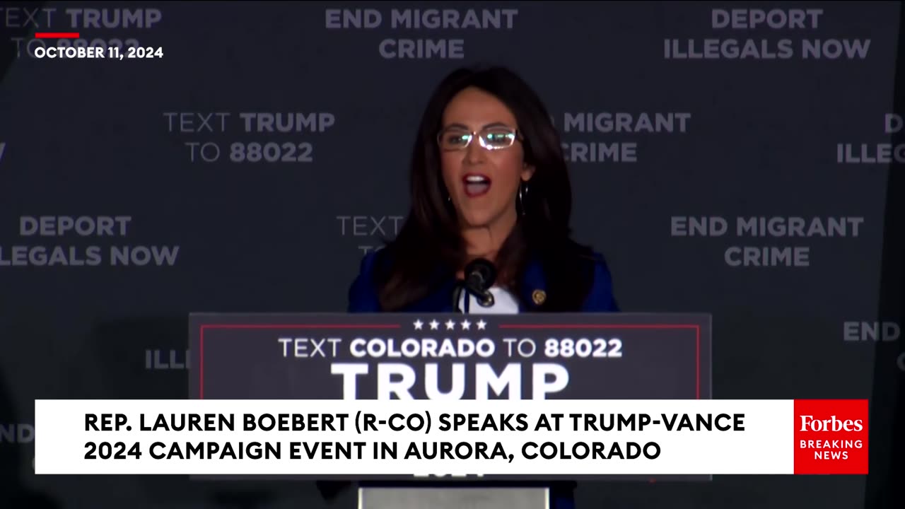 Lauren Boebert Goes Nuclear On 'Joke' Kamala Harris At Trump Rally In Aurora, Colorado