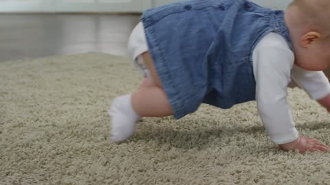 Cute crawling little baby