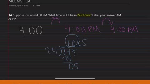 Math Olympiad for Elementary | 2010 | Division E | Contest 1 | MOEMS | 1A