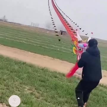 Woow. A kite dragon taking flight...