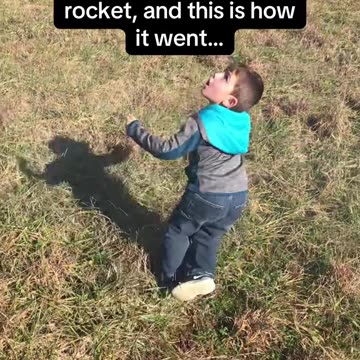 Son Launches His First Model Rocket, Amazing Reaction!