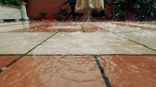 Rain on tiles