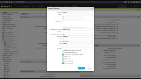 PanOS 11 Management 03-Setting a hostname, timezone, DNS and NTP via the Web GUI