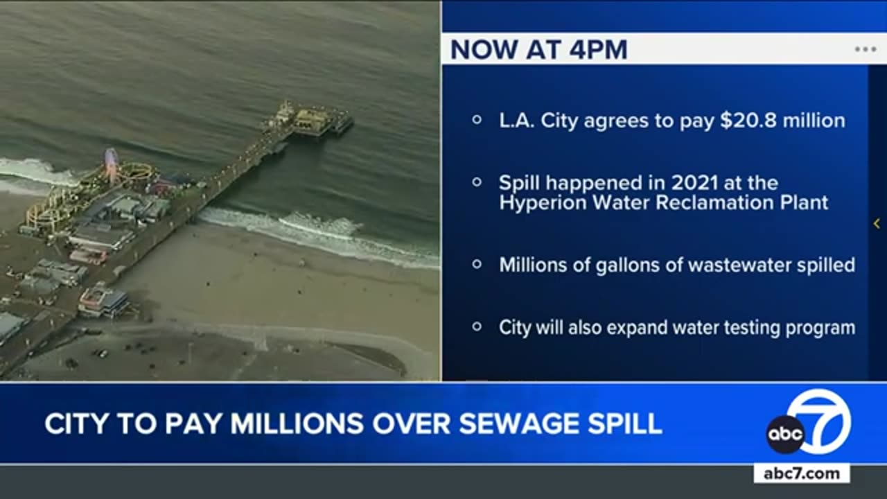 LA to pay $20.8 million for discharging untreated wastewater into Santa Monica Bay