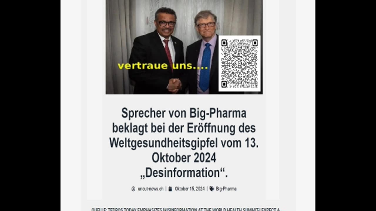 Tedros betont heute auf dem Weltgesundheitsgipfel die Fehlinformation