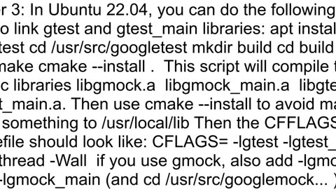 cannot find lgtest when setting up Google Test