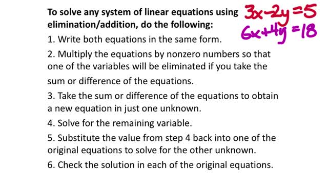 Substitution and Elimination (MATH 1010 Unit 2 Lesson 1)