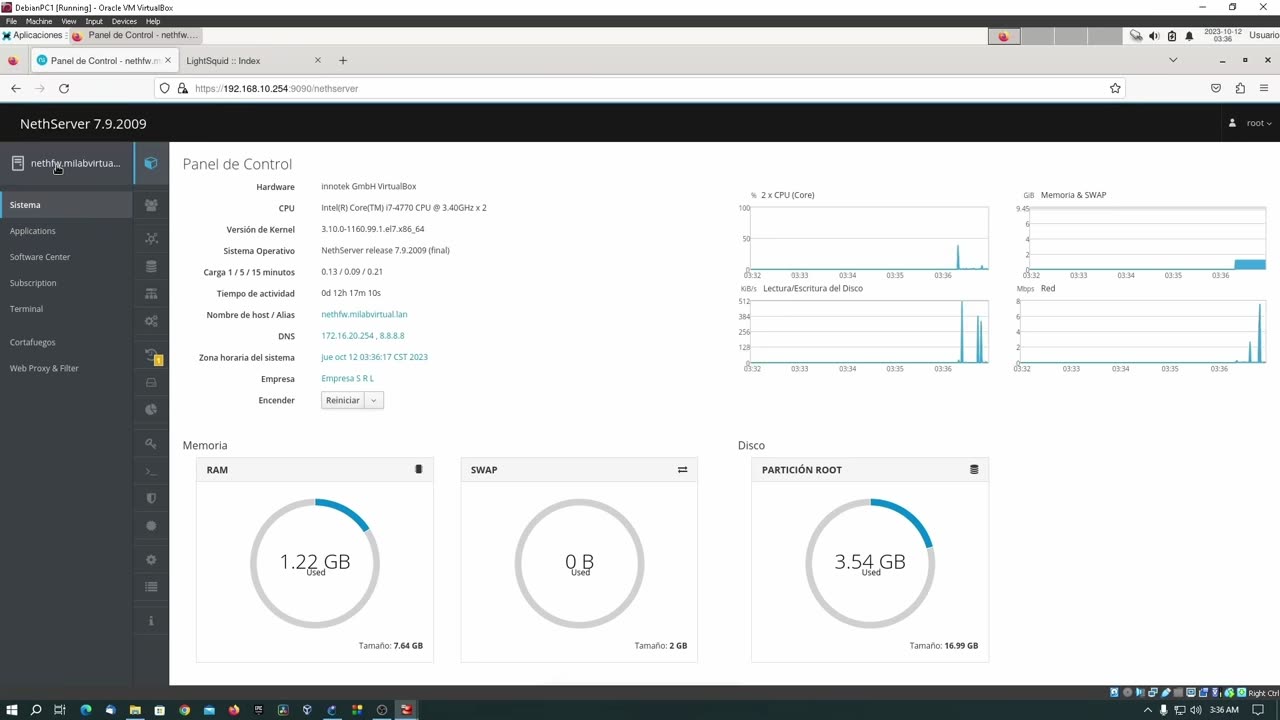 Instalar NethServer + Configurar Web Proxy & Filtrar Contenidos Web