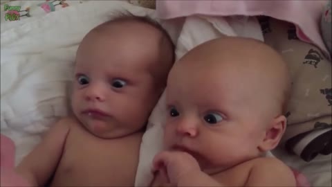 Funny babies reaction to dad's voice