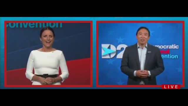 DNC Make Painful Attempt At Comedy - Andrew Yang & Julia-Louis Dreyfus