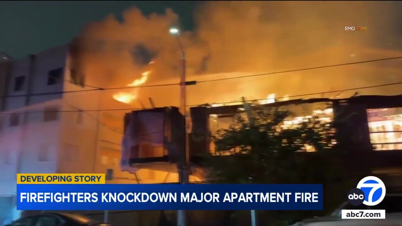 Massive Fire Engulfs Apartment Building in Chinatown, Leaving Destruction Behind