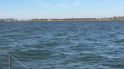 The Statue of Liberty from a sailboat