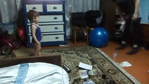 home video of a mom with a child