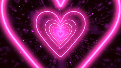 278. Heart Tunnel Background💗Pink Neon Heart