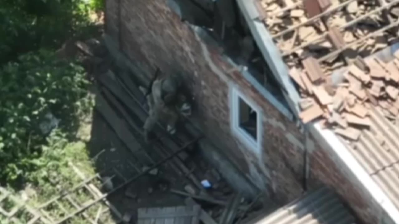 Russian soldier clearing a position with anti tank mine