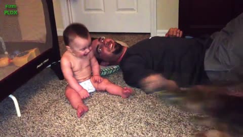 Funny Babies Laughing Hysterically at Dogs Compilation