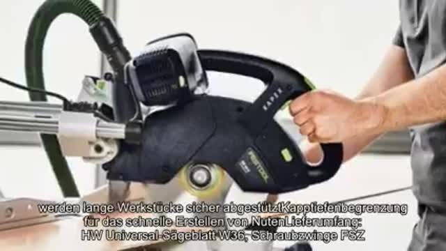 Festool Kapp-Zugsäge KS 60 E-Set KAPEX Herstellernr. 561728, Schwarz/Grün