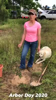 Arbor Day 2020 - Lorena plants and dedicates a Live Oak