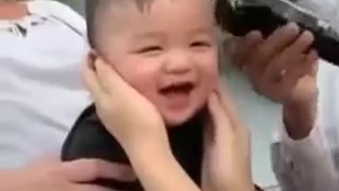 Baby's Haircut Funny Reaction