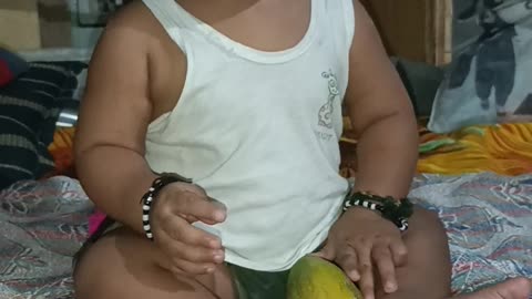 My kid enjoy Mango