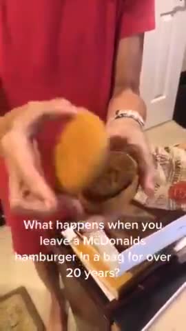 ARE YOU STILL LOVIN' IT? WHAT HAPPENS WHEN YOU KEEP A MCDONALD'S BURGER FOR 20 YEARS?