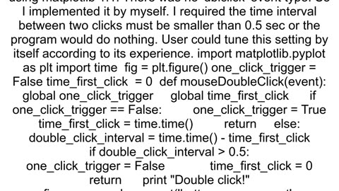 How can I detect double click events in matplotlib