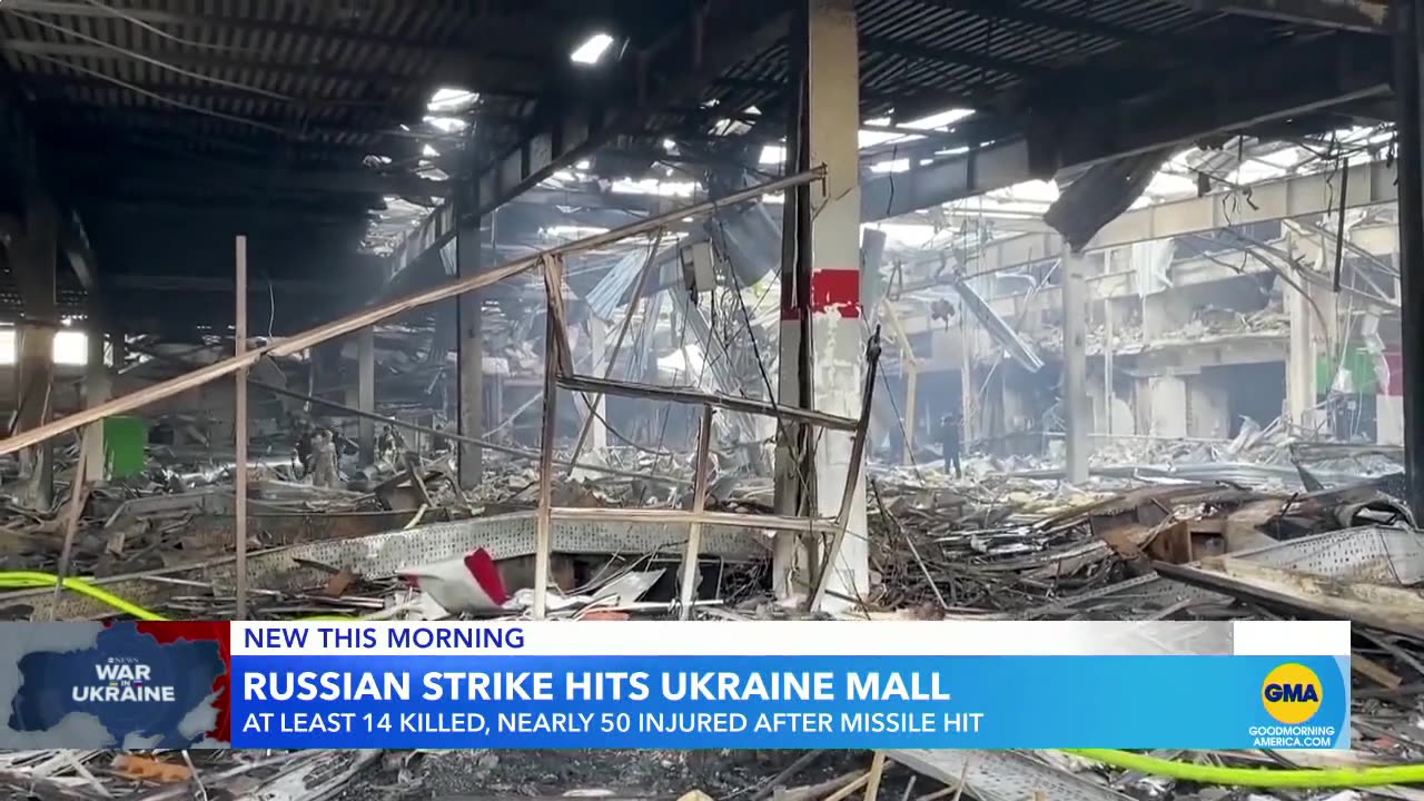 Russian missile hits shopping mall in Ukraine