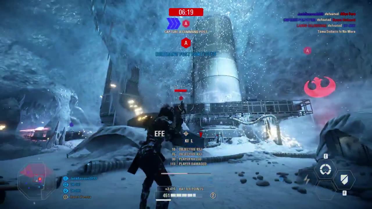 SWBF2 2017: Instant Action Mission (Attack) Galactic Empire Hoth Gameplay