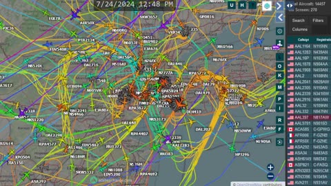 New York - New Jersey Air traffic time lapsed - July 28th 2024 -