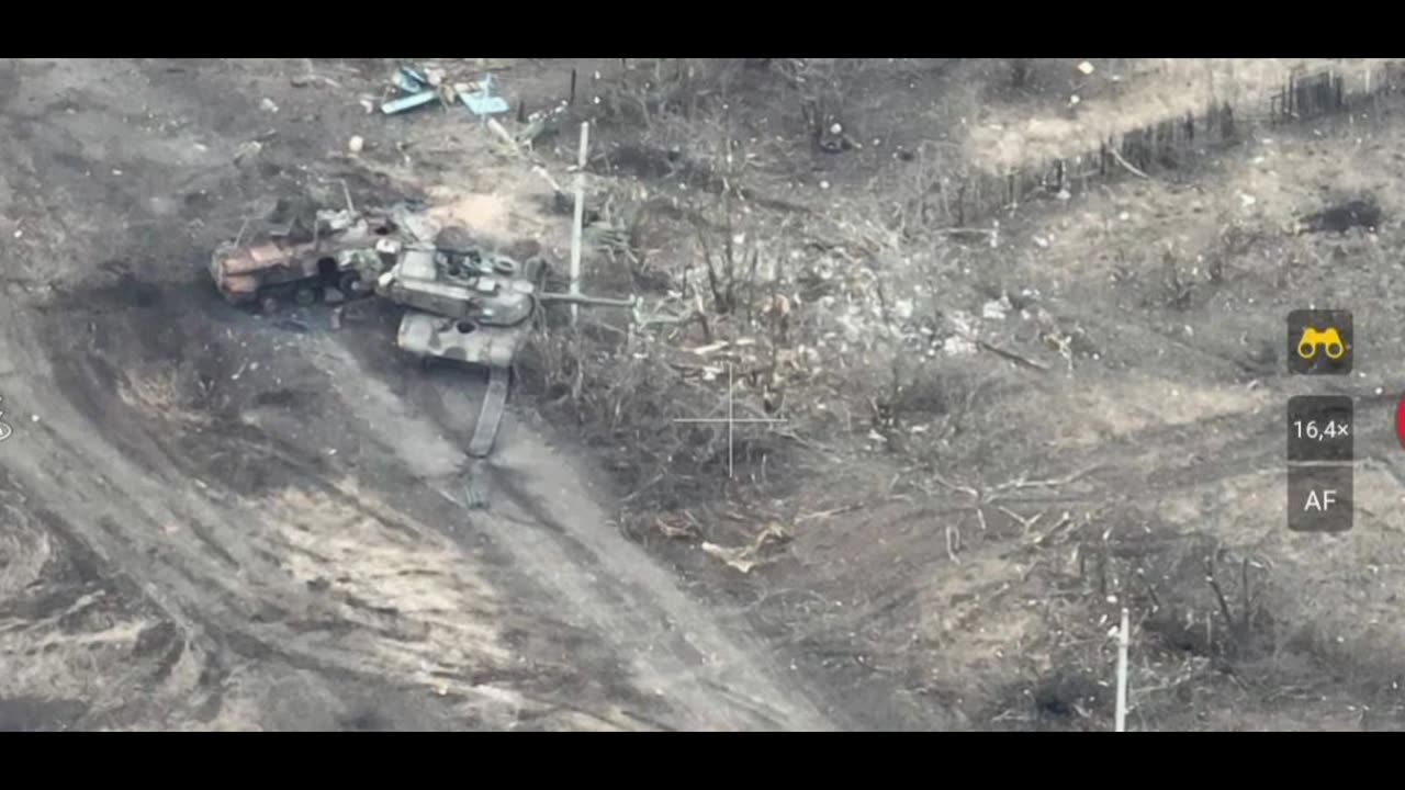 Destroyed Ukrainian Abrams tank labeled ‘empty tin